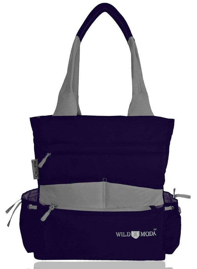WILD MODA Multipurpose Tote and Shoulder Bag for Womens & girls (Blue & Grey) - Image 1